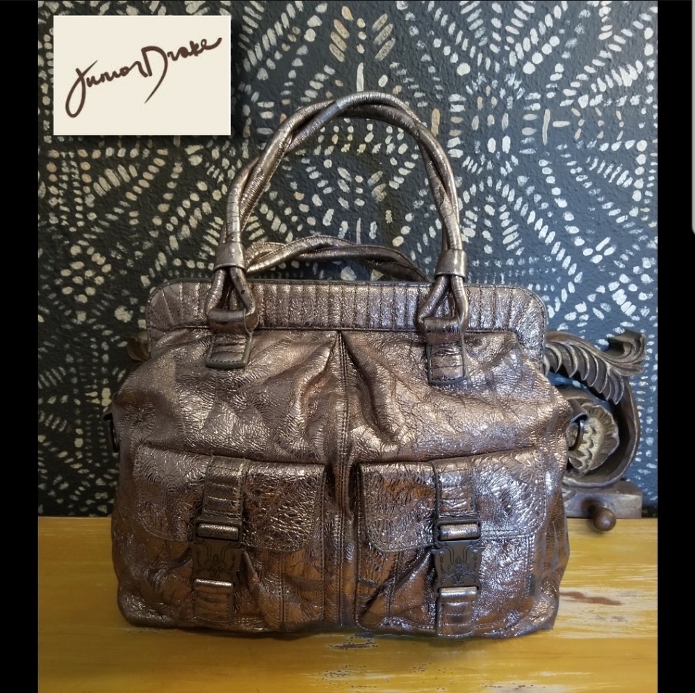 Junior Drake Metallic Leather Purse with Matching Wallet Set